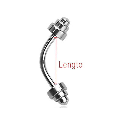 Länge der Curved Barbell, wie messe ich sie?