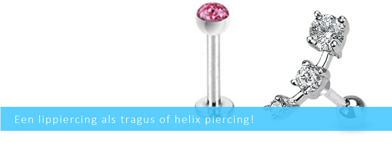 Een lip piercing als tragus piercing of helix piercing Een lip piercing als tragus piercing of helix piercing