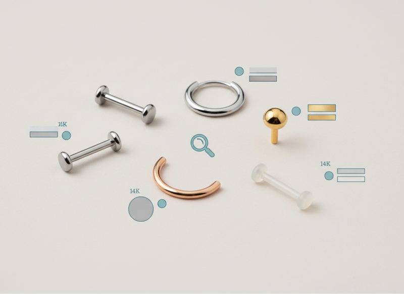 Metalen die gebruikt worden bij piercings van LMPiercings.nl