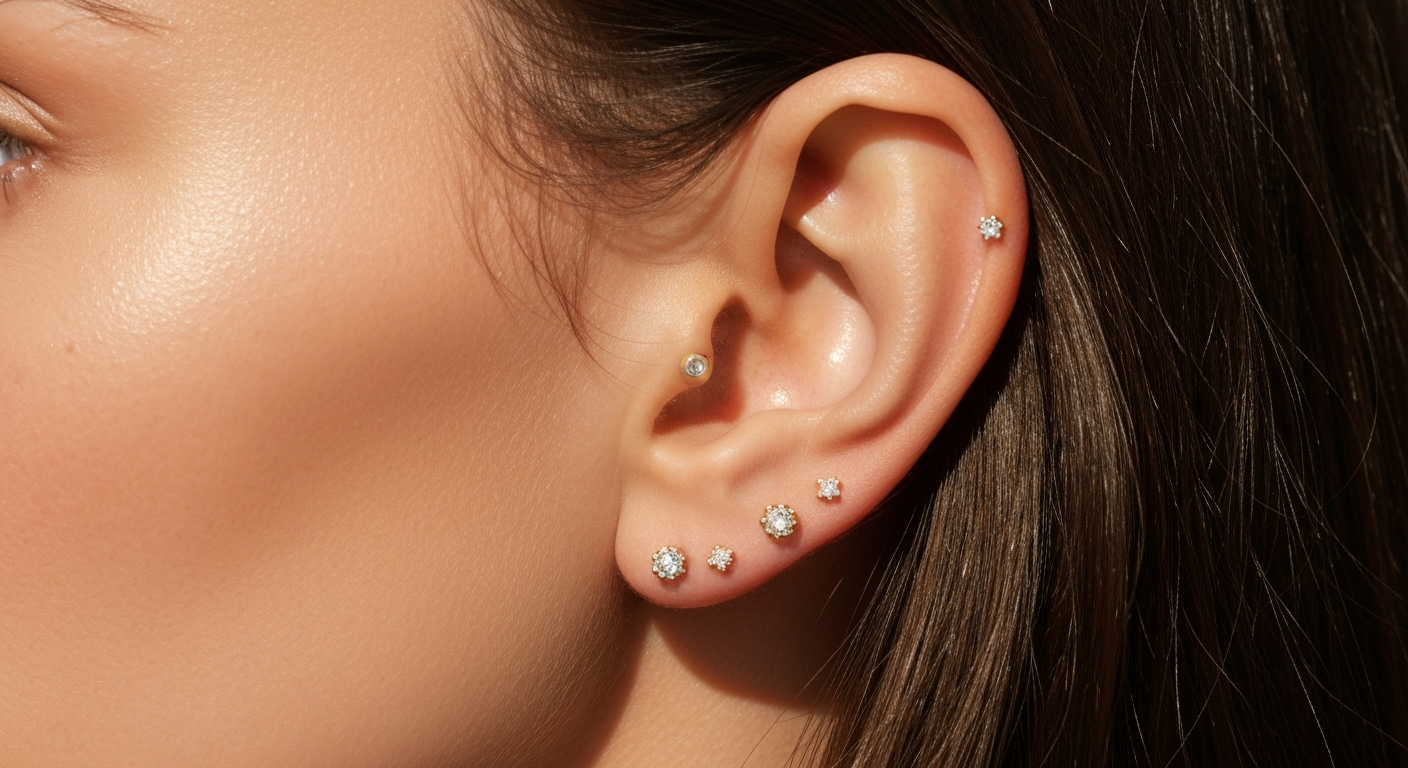 Minimalistische oorpiercings: Subtiele combinaties die er super chic uitzien