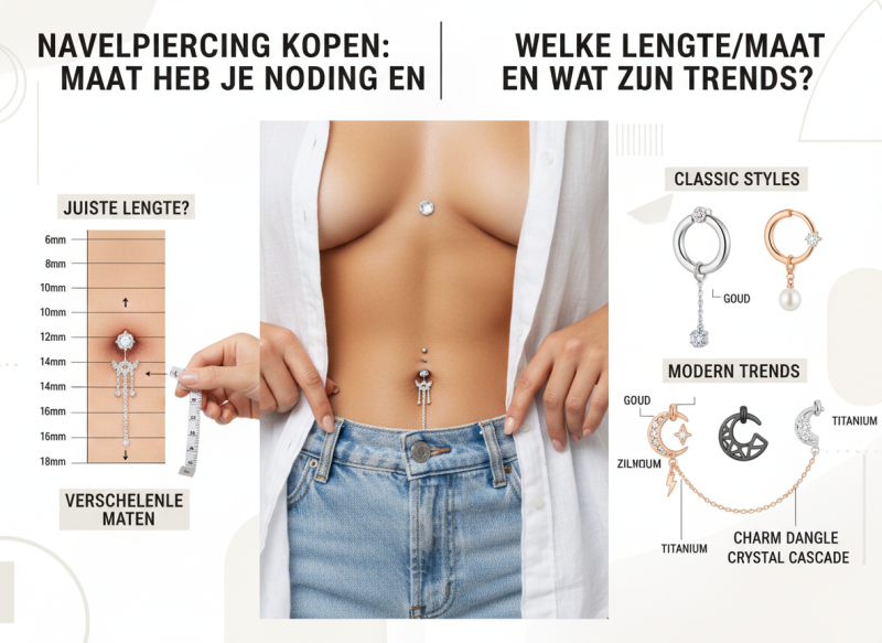 Navelpiercing kopen: welke lengte/maat heb je nodig en wat zijn de trends?