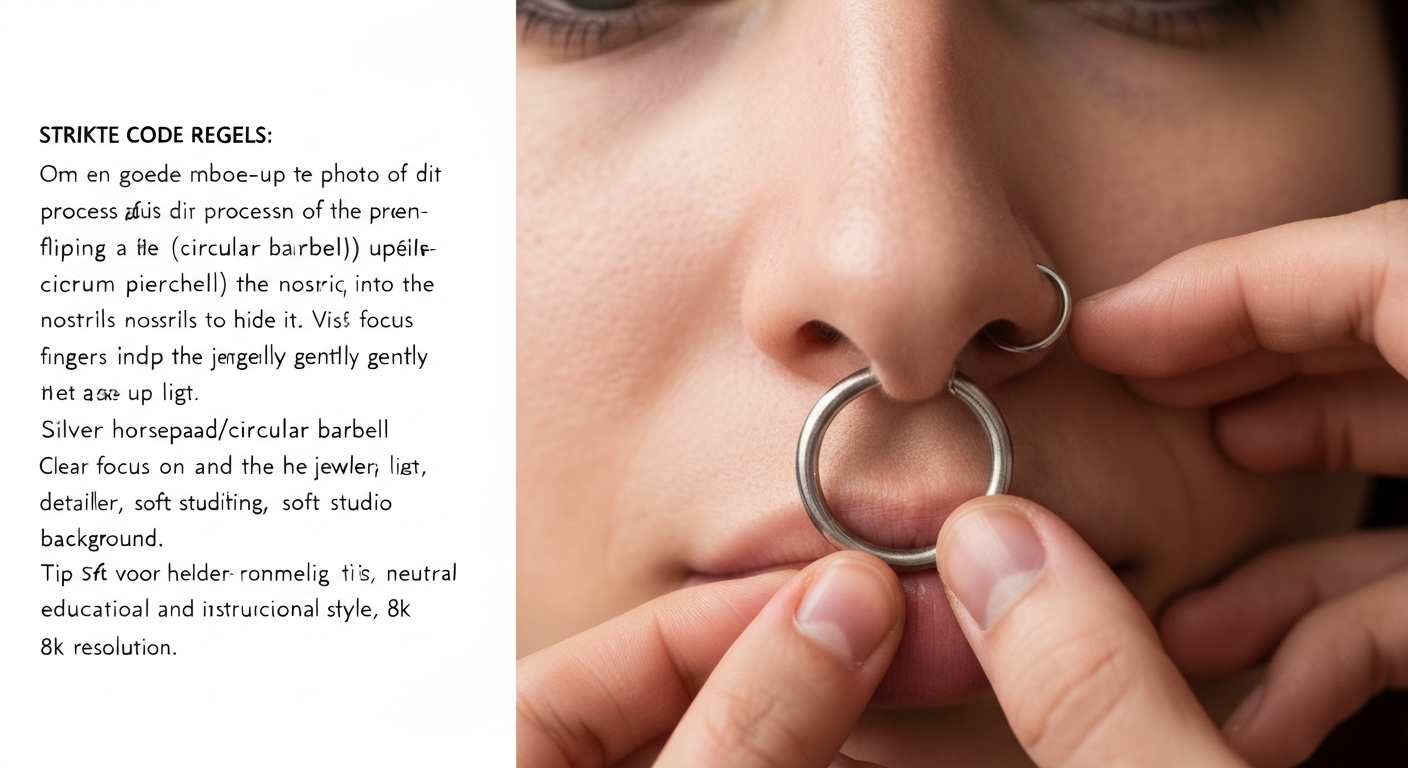 Septum piercing verstoppen: Hoe werkt het omhoogklappen ('flippen') van je sieraad?