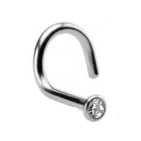 Neuspiercing bocht steen wit