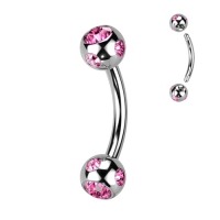Piercing Kristallkugel rosa
