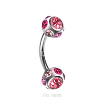 Piercing crystal ball roze