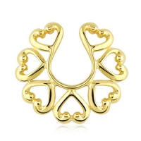 Fake Brustwarzenpiercing Vintage Herz vergoldet 14 kt.