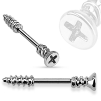 Brustwarzenpiercing Schraube metallisch