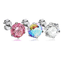 Oorbellen CZ roze