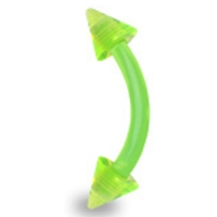 Piercing flexible UV Spikes grün