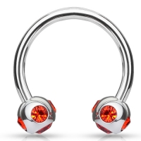 Piercing Kristallkugel Ring rot