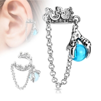Fake Helix Piercing Krone mit Kette