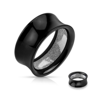 22 mm Double-Flare Tunnel schwarz mit weißem Glitzer