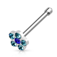 Nasenpiercing Blume Aqua