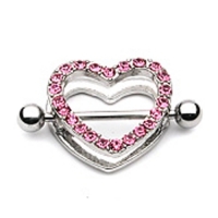 Tepelpiercing hartje roze