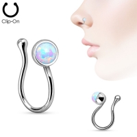 FAKE Nasenpiercing Opal weiß