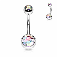 Piercing Doppelstein mehrfarbig groß