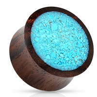 12 mm Double Flare Plug Crushed Aqua mit Bio-Holz