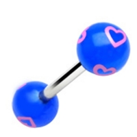 Piercing hartjes blauw