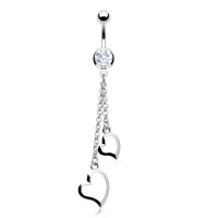 Bauchnabelpiercing Doppelanhänger Herz