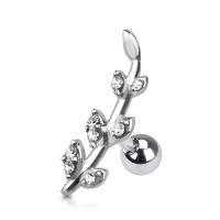 Piercing Blumenlinie weiß