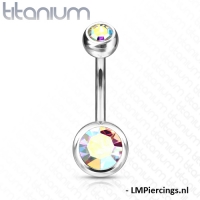 Piercing Titan Stein mehrfarbig groß