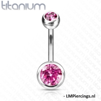 Piercing Titan Stein rosa groß