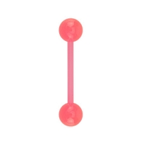 Piercing flexibele staaf glow in the dark roze
