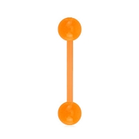Piercing flexibele staaf glow in the dark oranje