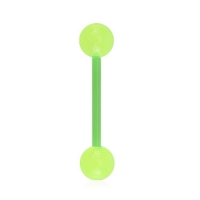 Piercing flexibele staaf glow in the dark groen
