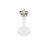 Piercing Blume mehrfarbig/weiß