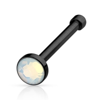 Nasenpiercing schwarzer Opalitstein