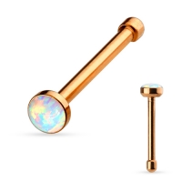 Nasenpiercing rosafarben opalweiß 2,5 mm