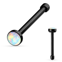 Nasenpiercing Schwarz Opal Weiß 2,5 mm