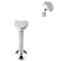 Piercing plat hartje chirurgisch staal