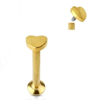 Piercing plat hartje chirurgisch staal