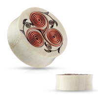 16 mm Double-Flared Plug Blume Tribal mit Kupferspirale