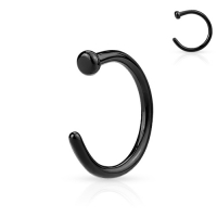 Nasenpiercing offener Ring schwarz