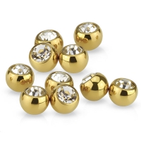 Balletje gold plated steentje wit 1.6x4 mm