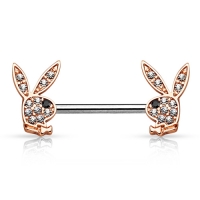 Brustwarzenpiercing Kristall Playboy beide Enden
