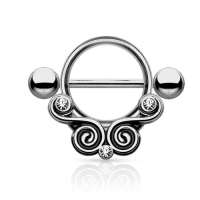 Brustwarzenpiercing Hermalite Swirl mit Steinen