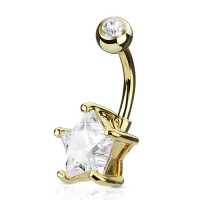 Bauchnabelpiercing Stern vergoldet 14kt.