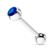 Piercing mit blauem Zirkonia