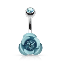 Bauchnabelpiercing Metall Rose Blau