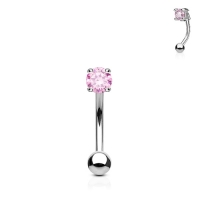 Piercing CZ Stein rund rosa