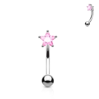 Piercing CZ Stein Stern rosa