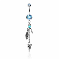 Bauchnabelpiercing Anhänger türkis