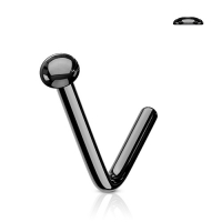 Nasenpiercing flache Kugel schwarz