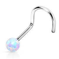 Nasenpiercing Opal weiß