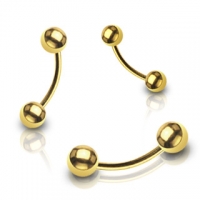 Goldfarbenes Piercing 1,2 x 10 x 4 mm