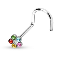 Nasenpiercing Kurve Blume Regenbogen